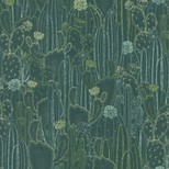 Papier peint TACTUS Casadeco, 100% Intissé décor Floral / Végétal, vert