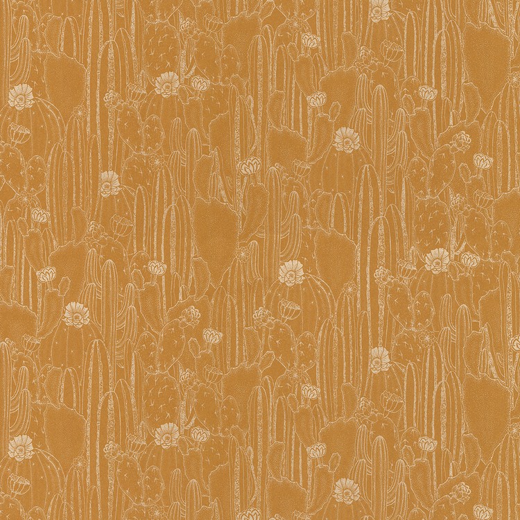 Papier peint TACTUS Casadeco, 100% Intissé décor Floral / Végétal,  jaune