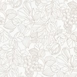 Papier peint TARRA Casadeco, Intissé décor Floral / Végétal,  blanc