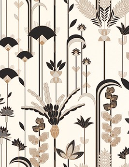 Papier peint TAELLE Caselio, Vinyle sur intissé décor Floral / Végétal, noir