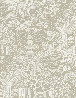 Papier peint CHIRASHI Coordonné, Intissé décor Floral / Végétal, beige