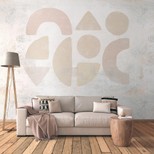 Papier peint  Panoramique KAIRON Komar, 100% Intissé décor Graphique,  beige