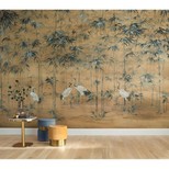 Papier peint NAHEL (panoramique) Coordonné, 100% Intissé décor Floral / Végétal, doré
