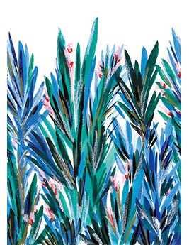 Papier peint VANILLE ( panoramique ) Casadeco, Intissé décor Floral / Végétal, bleu