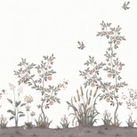 Papier peint Panoramique ELSA Tres Tintas, Vinyle sur intissé décor Floral / Végétal, blanc