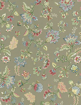 Papier peint LISON Lutece, Vinyle sur intissé décor Floral / Végétal,  vert