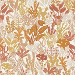 Papier peint TETRIS Caselio, Vinyle sur intissé décor Floral / Végétal, orange