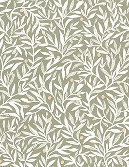 Papier peint THELMA Caselio, Vinyle sur intissé décor Floral / Végétal, vert
