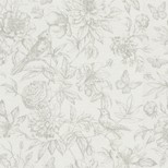 Papier peint ROSINE Rasch, Vinyle sur intissé décor Floral / Végétal, blanc