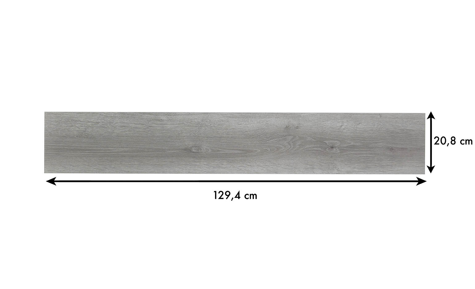 Revêtement minéral composite CERAMIN TILES SJ, gris, lame 20.80 x 129.40 cm