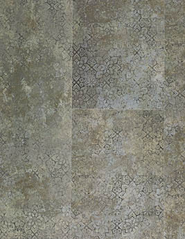 Revêtement minéral composite CERAMIN TILES SJ, motif ornemental oxidé, dalle 39.20 x 118.00 cm