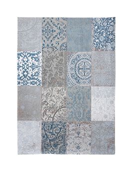 Tapis VINTAGE. Louis De Poortere, patchwork noir et blanc
