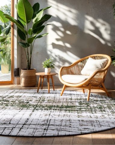 Tapis GRIFF Louis De Poortere, effacé Central green