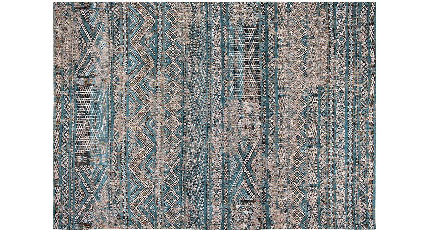 Tapis ANTIQUE KILIM Louis De Poortere, ethnique  bleu