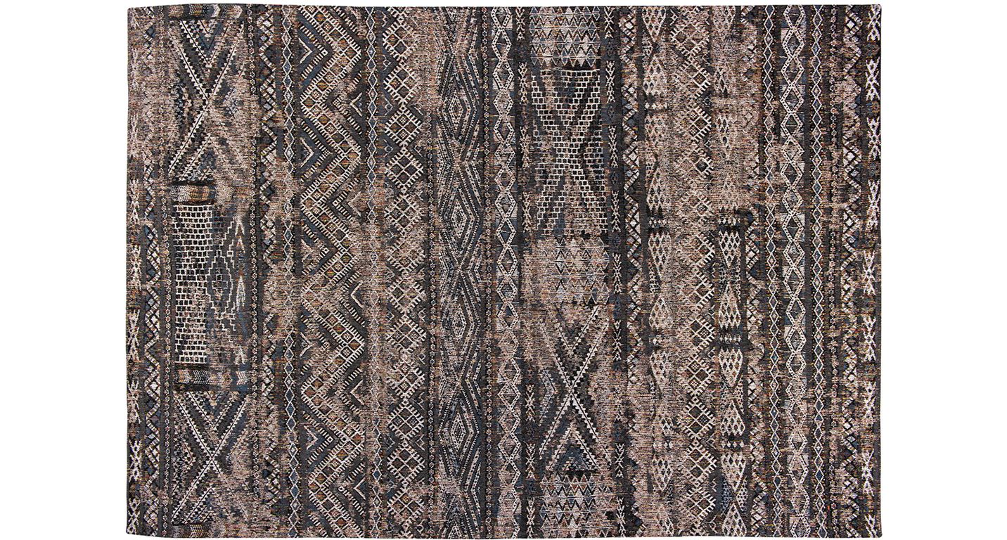 Tapis ANTIQUE KILIM Louis De Poortere, ethnique  noir