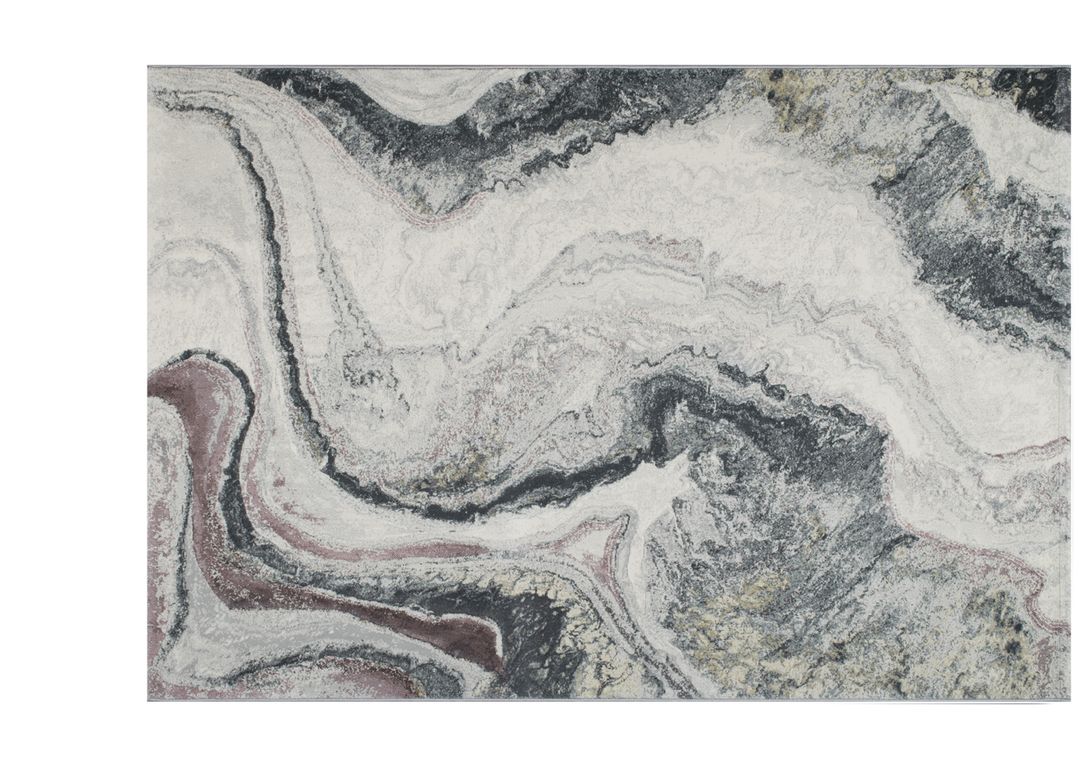 Tapis MYNERAL , effacé  gris blanc