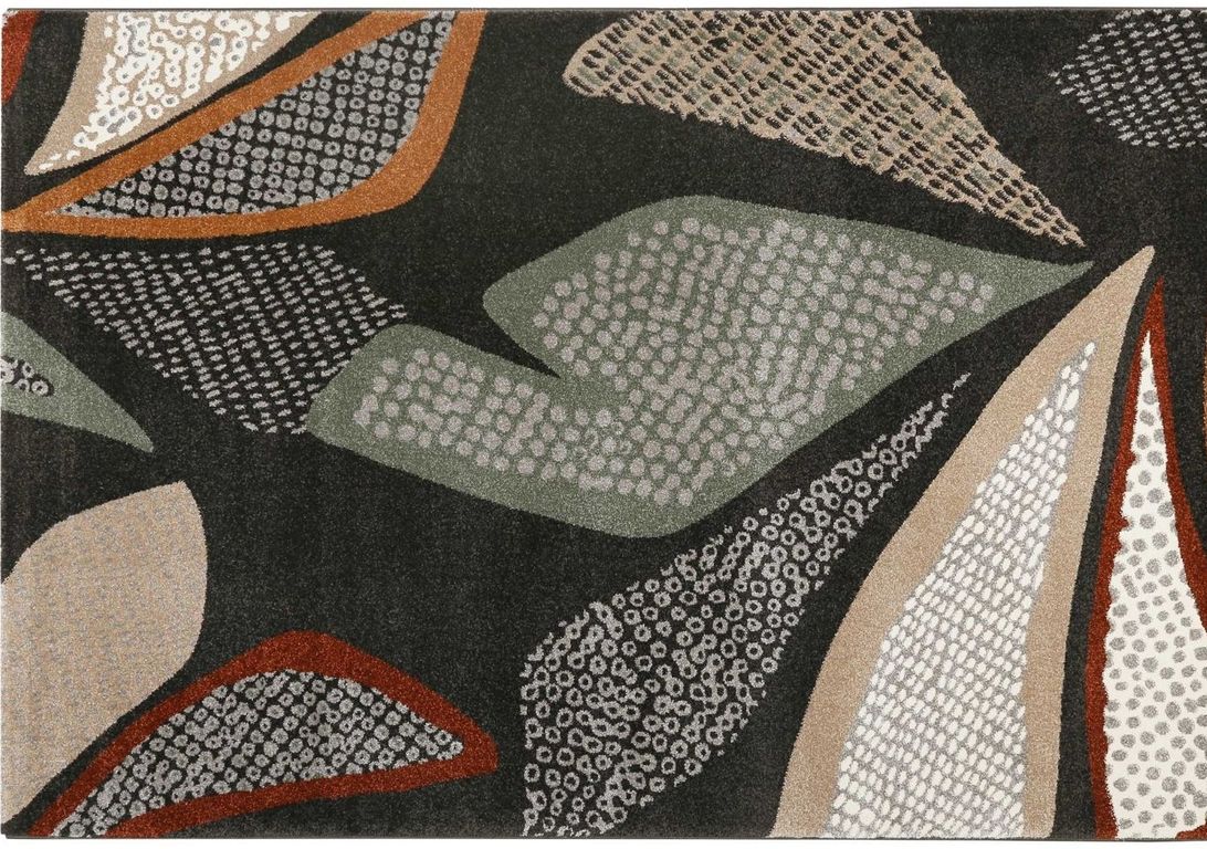 Tapis HAZEL Esprit, fleur  bleu vert rouille