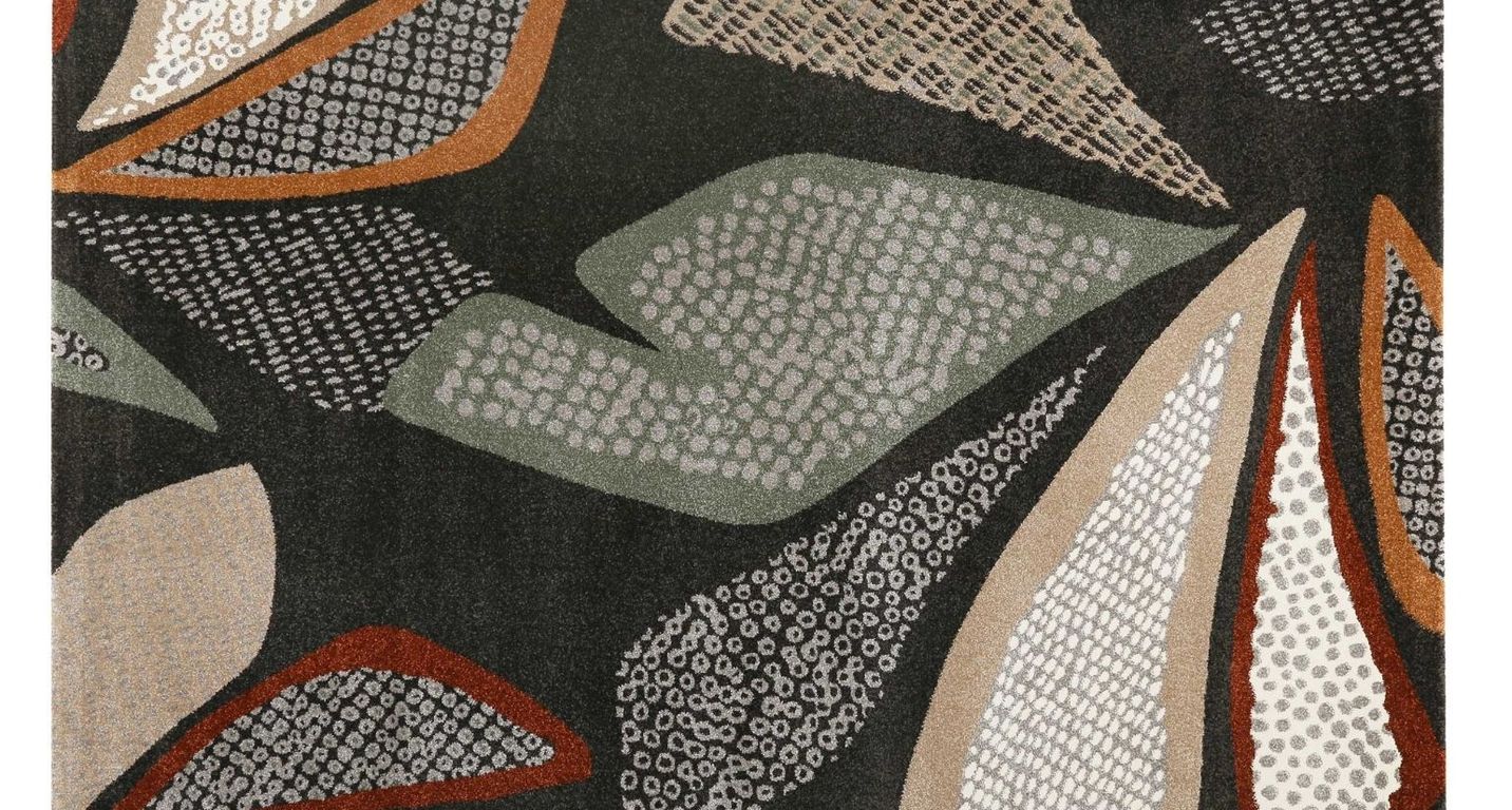 Tapis HAZEL Esprit, fleur  bleu vert rouille