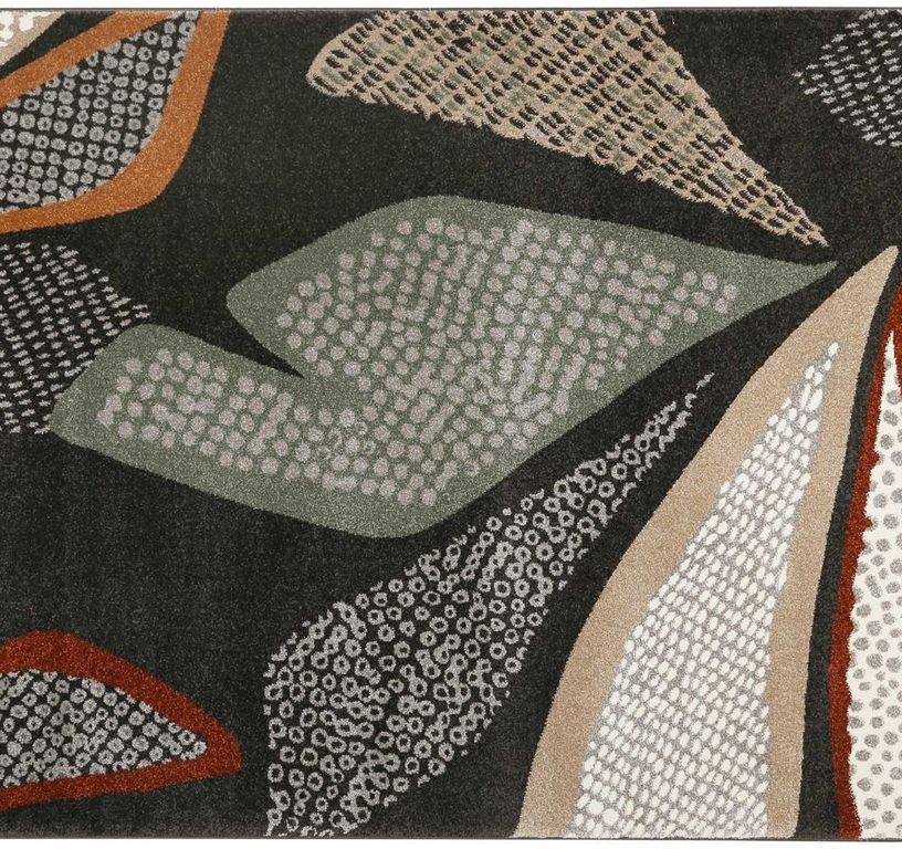 Tapis HAZEL Esprit, fleur  bleu vert rouille