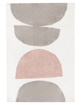 Tapis ILY , géométrique beige, rose, taupe