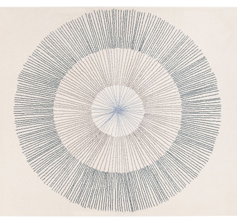 Tapis PISSENLIT BLEU , végétal bleu beige