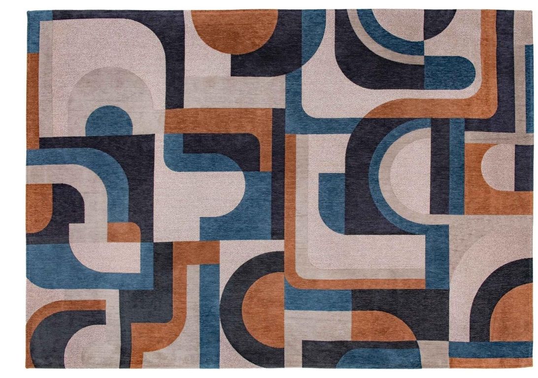 Tapis MODULE Louis De Poortere, géométrique  bleu