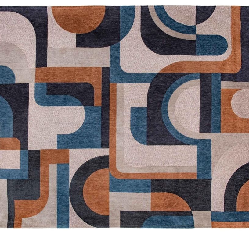 Tapis MODULE Louis De Poortere, géométrique  bleu