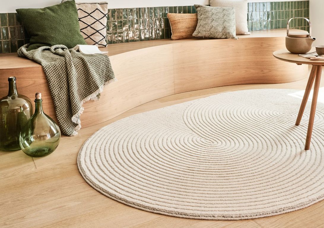 Tapis STELA , géométrique  beige