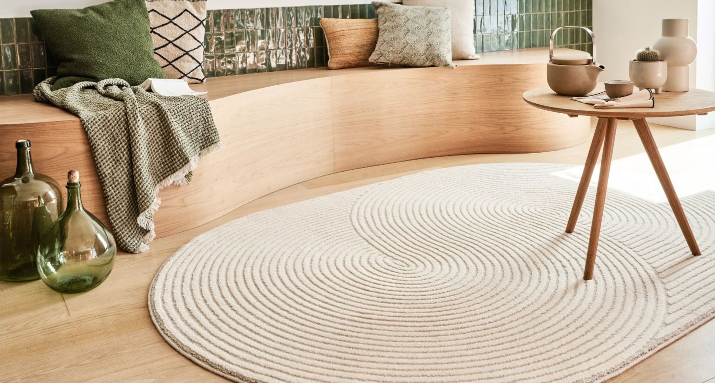 Tapis STELA , géométrique  beige