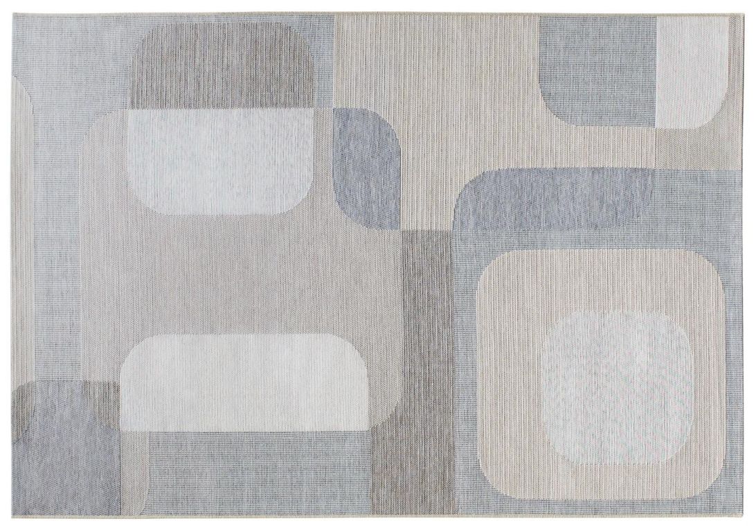 Tapis BOHO , géométrique  bleu