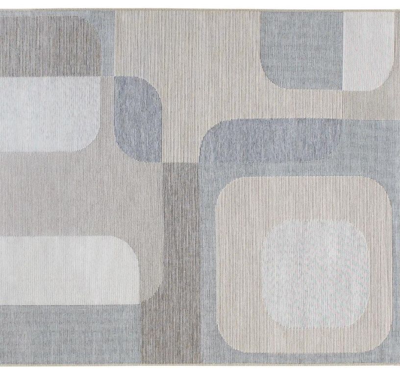 Tapis BOHO , géométrique  bleu