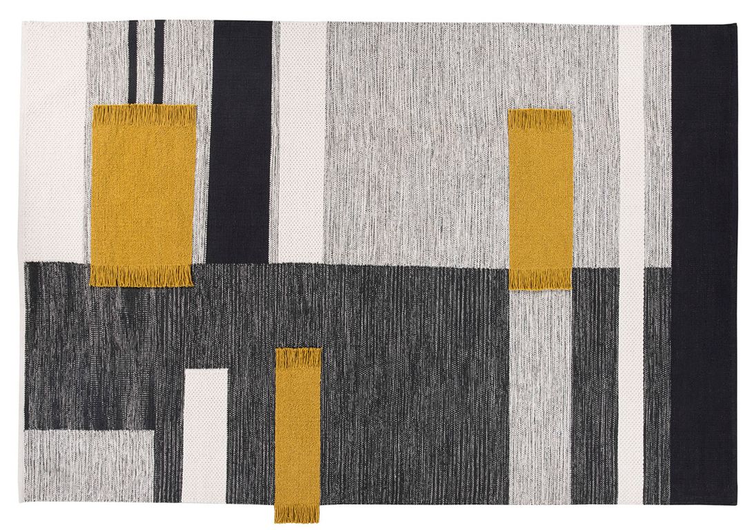 Tapis COMBO Papilio, patchwork gris, beige, jaune