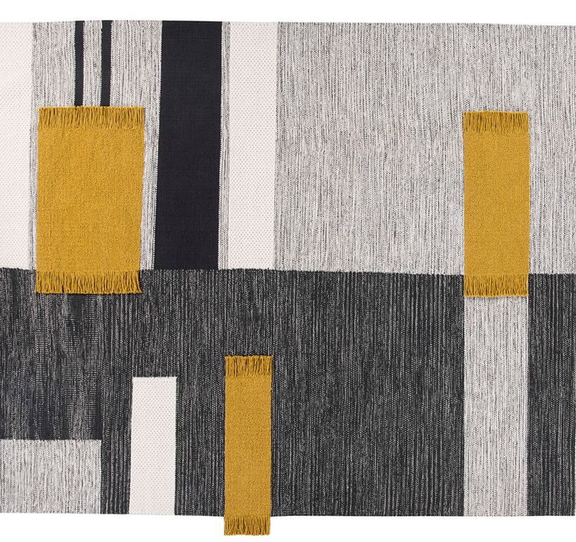 Tapis COMBO Papilio, patchwork gris, beige, jaune