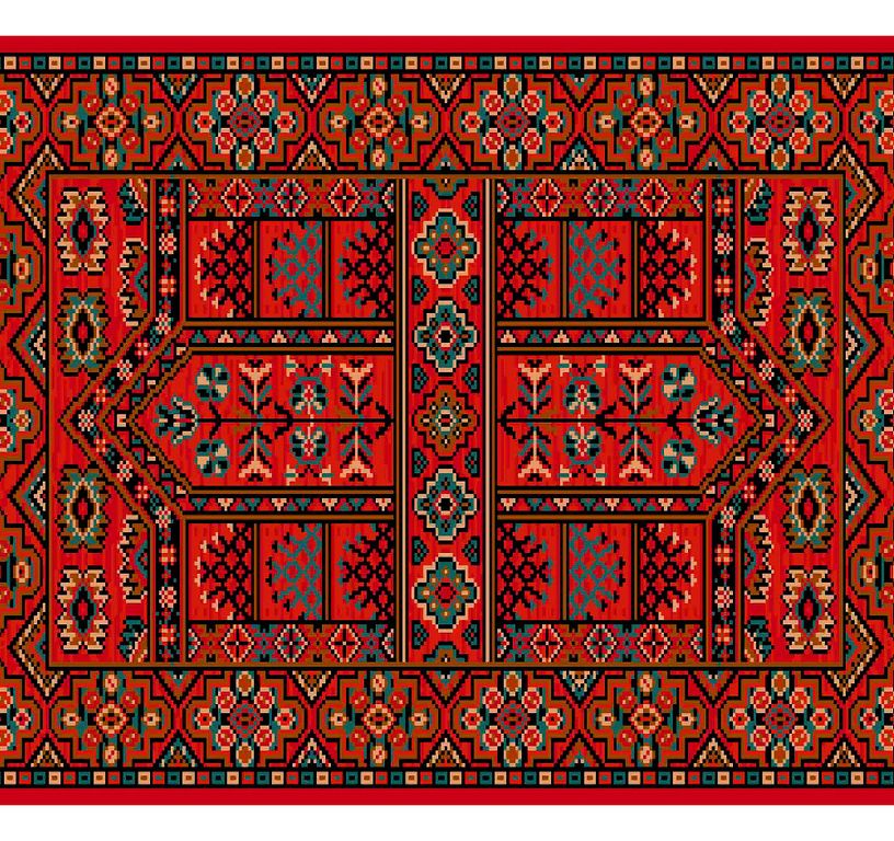 Passage d'escalier AVENUE HATCHLOU, moquette velours ras, motif Orient, col rouge