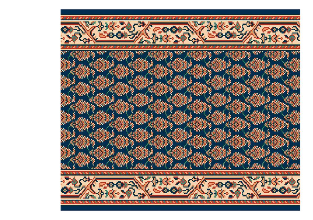 Passage d'escalier AVENUE ALLOVER, moquette velours ras, motif Classique, col bleu
