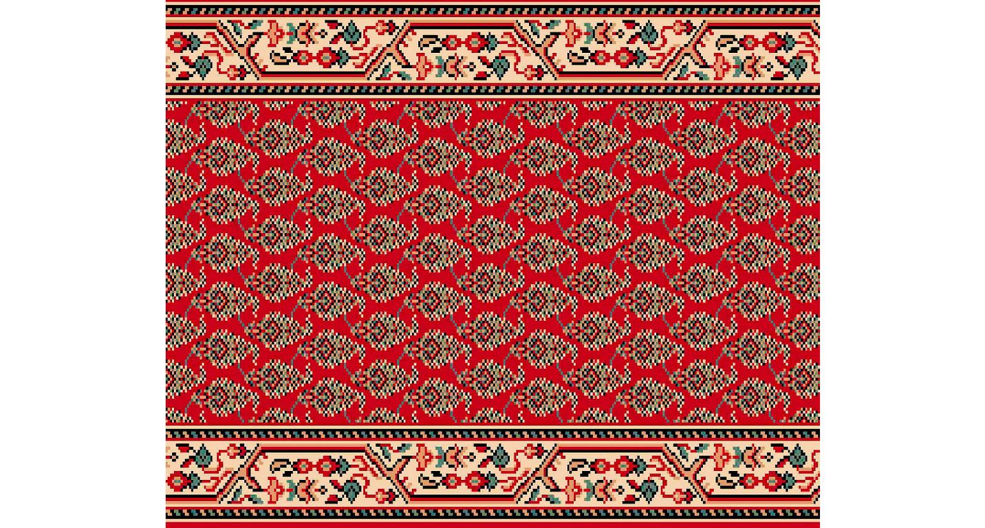 Passage d'escalier AVENUE ALLOVER, moquette velours ras, motif Classique, col rouge