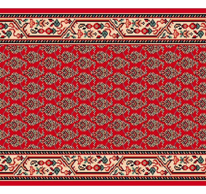 Passage d'escalier AVENUE ALLOVER, moquette velours ras, motif Classique, col rouge