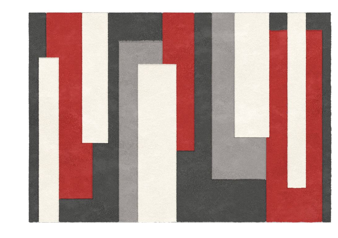 Tapis LACIS , géométrique rouge