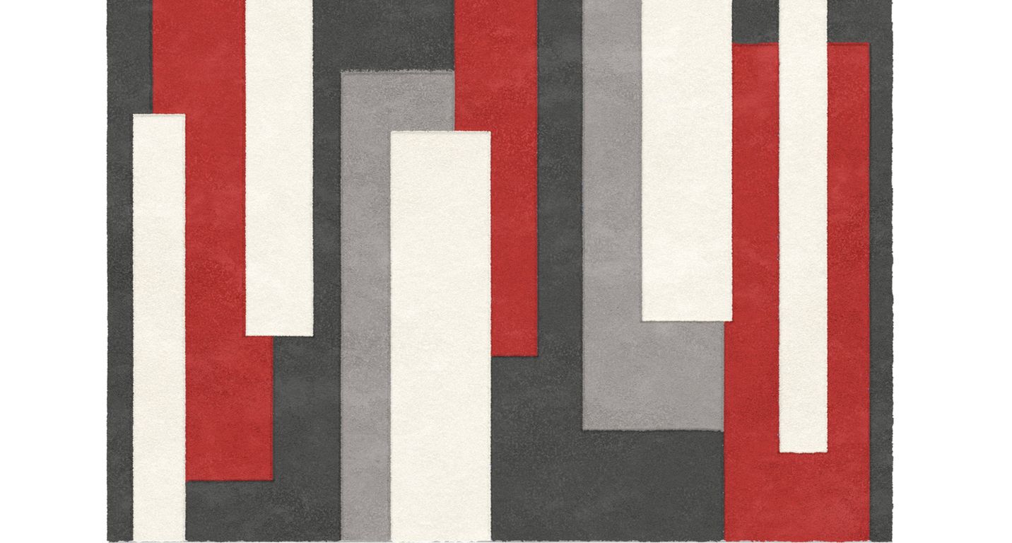 Tapis LACIS , géométrique rouge