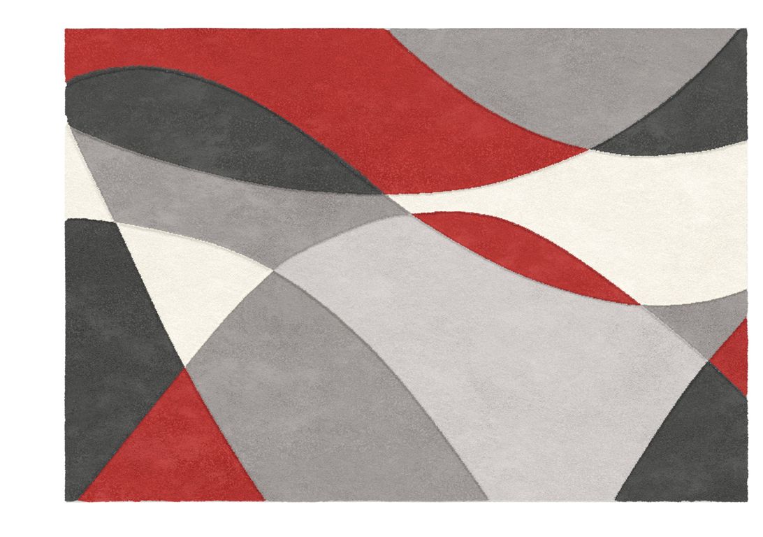 Tapis ELLIPSE , géométrique rouge