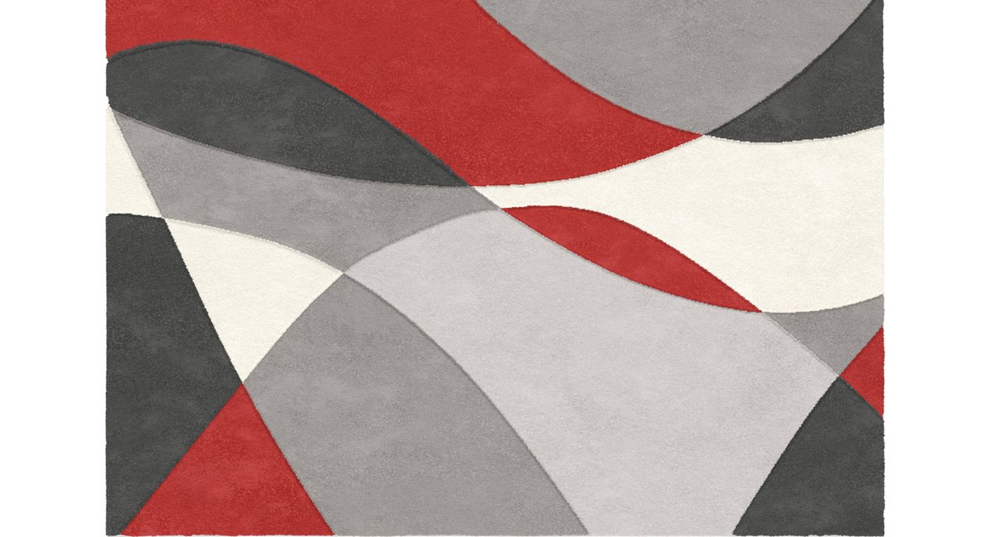 Tapis ELLIPSE , géométrique rouge