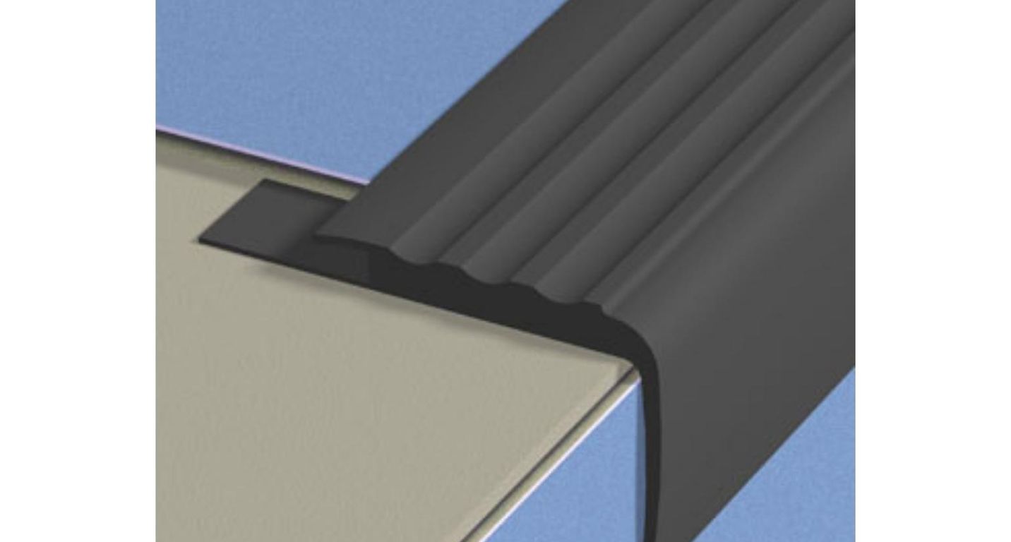 Nez de marche NOIR PVC à coller, NOIR, l 4.10x L. 170.00 cm