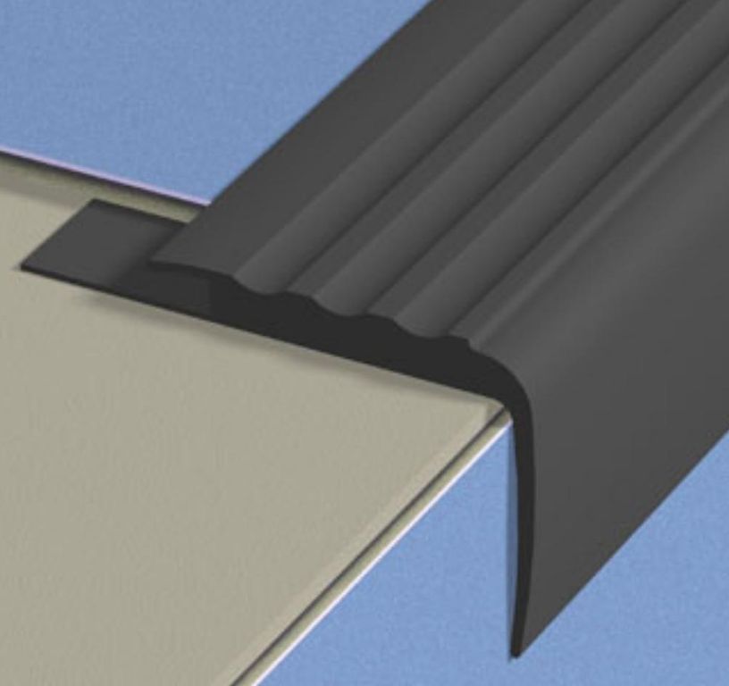 Nez de marche NOIR PVC à coller, NOIR, l 4.10x L. 170.00 cm