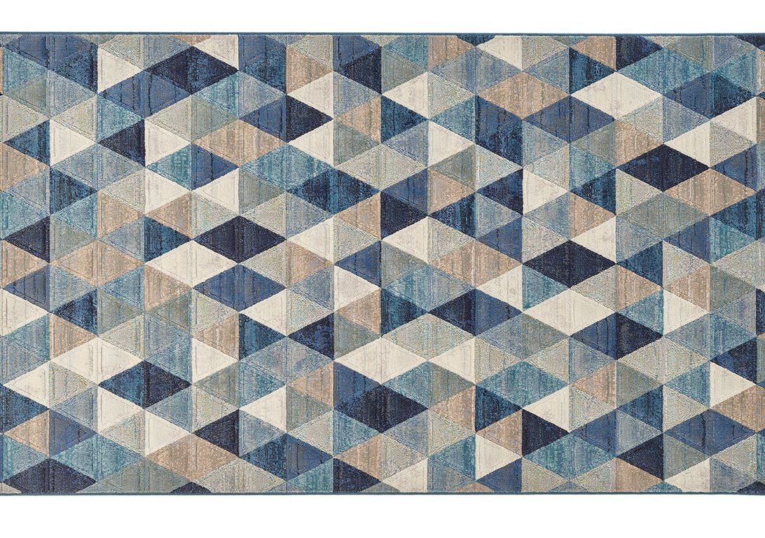 Tapis TRIOS , géométrique  bleu