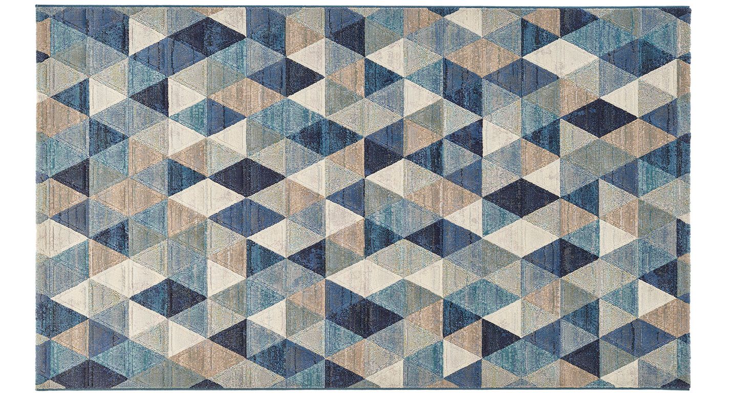 Tapis TRIOS , géométrique  bleu