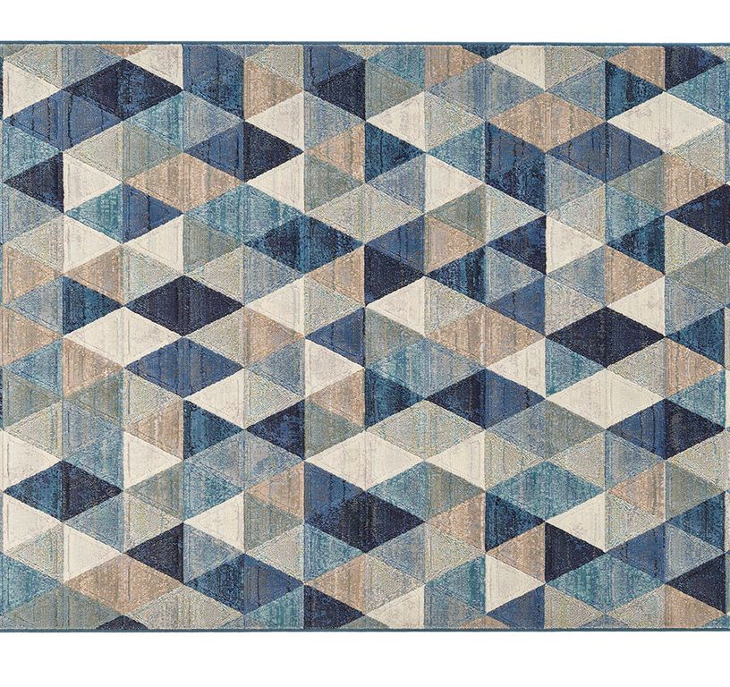 Tapis TRIOS , géométrique  bleu