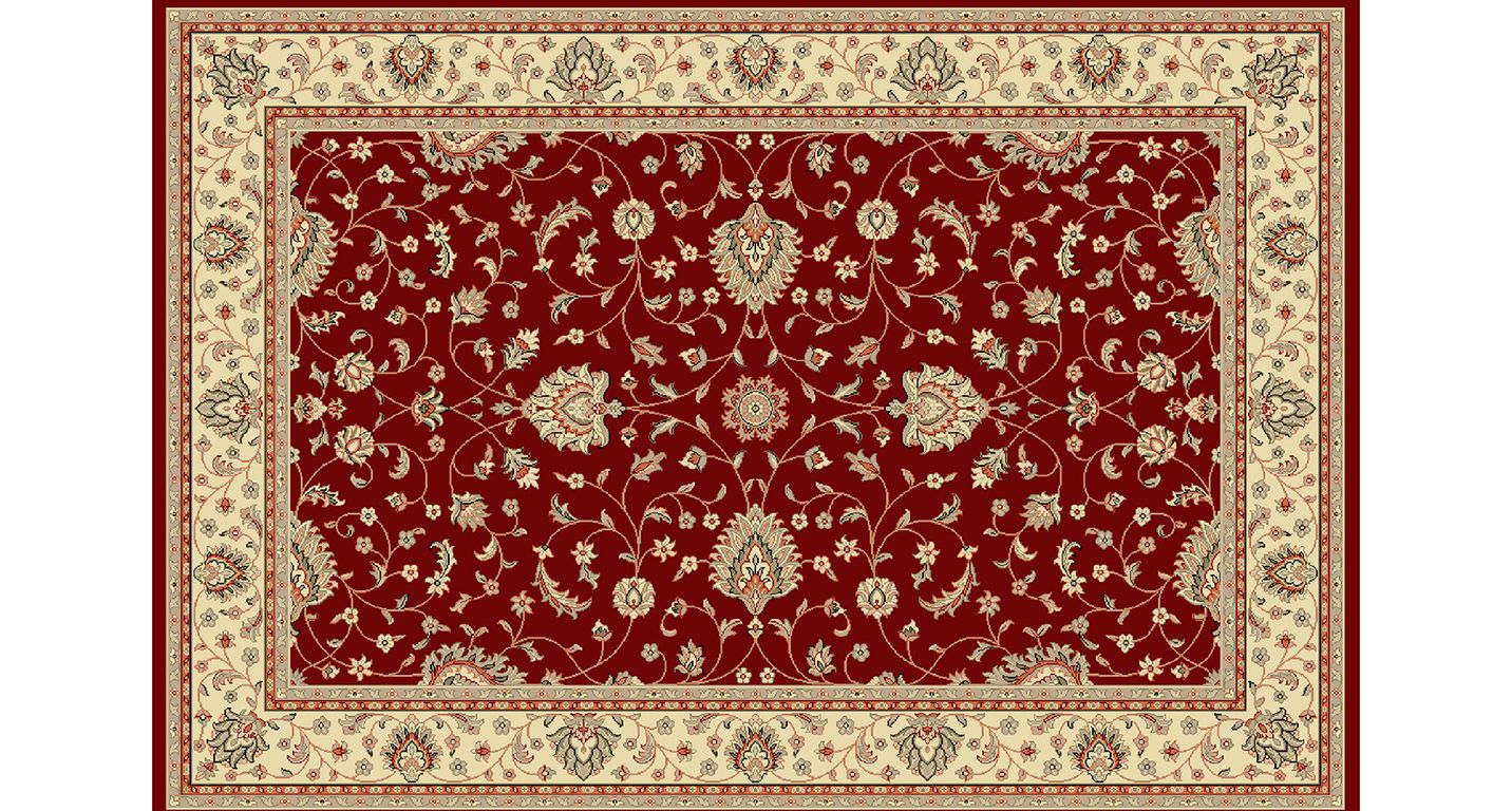 Tapis CHOBY , oriental classique  crème rouge