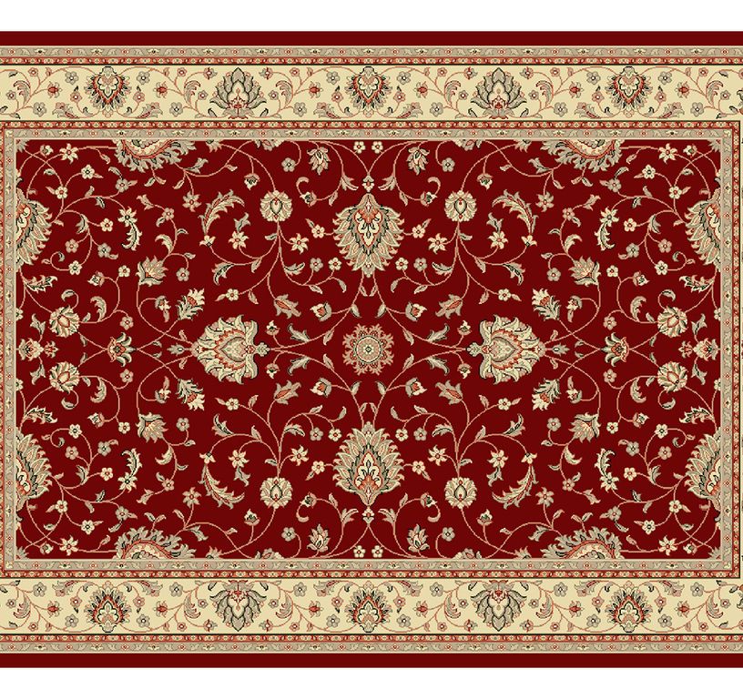 Tapis CHOBY , oriental classique  crème rouge