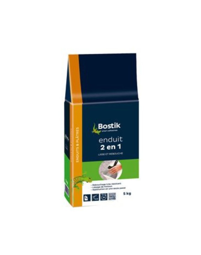 Enduit de rebouchage Bostik ENDUIT 2 EN 1, 5.00 kg