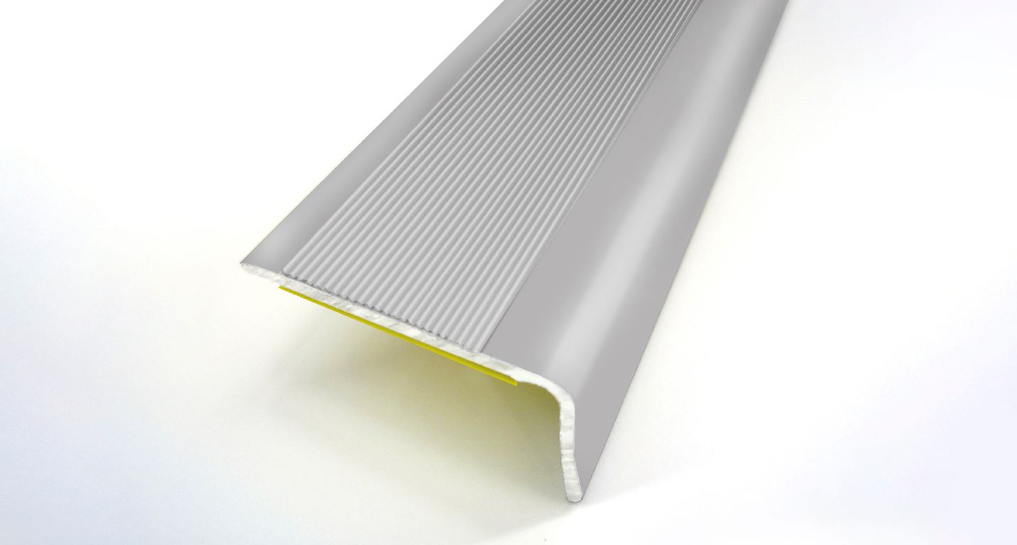 Nez de marche ALU NAT Aluminium fixation adhésive, ALU NAT, l 3.60x L. 170.00 cm